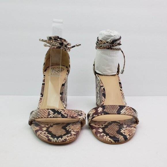 Vince Camuto Stassia Womens Size 8.5 Snake Skin Leather Strappy Wedge Sandals - Picture 6 of 9